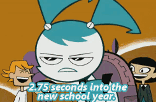 Jenny Wakeman at school gif. Captioned "2.75 seconds into the new school year"