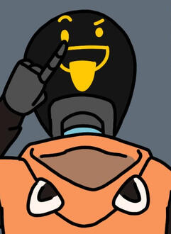 Oreo doing the eyelid pull tongue out thing despite having no eyelids