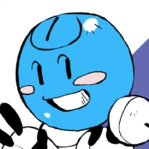 Image of Turing from 2064: Read Only Memories. Spherical blue head with a power icon on the top and a face displayed.